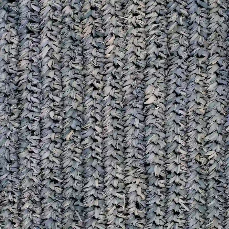 Handmade Natural Raffia And Wood Ottoman by East at Main