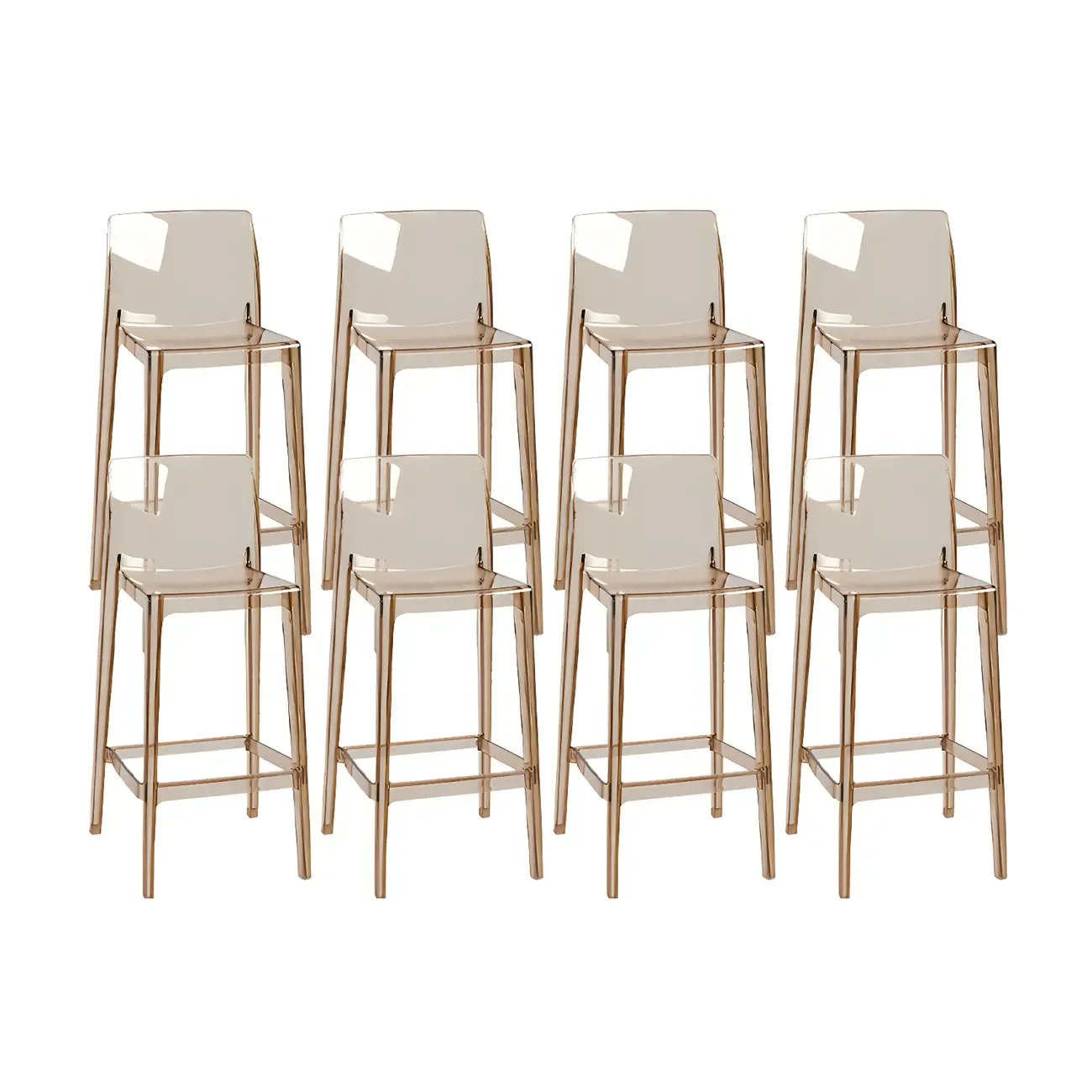 Modern Acrylic Transparent Stylish Rectangle Bar Stool