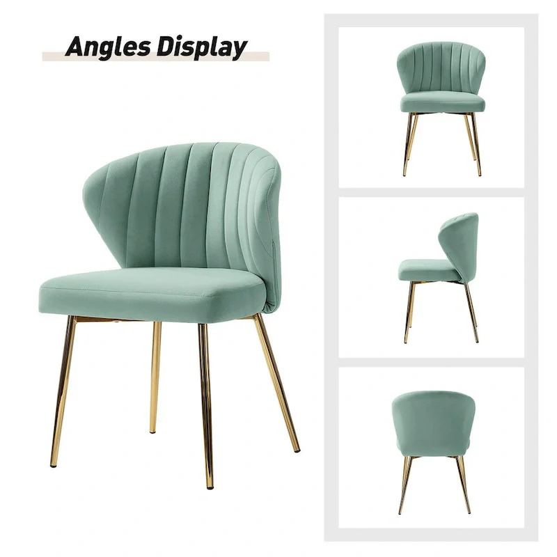 Barbara Side Chair with Metal Base Set of 4 by HULALA HOME