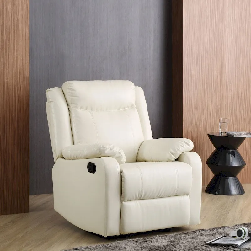 Faux Leather Rocking Recliner, Single Seat