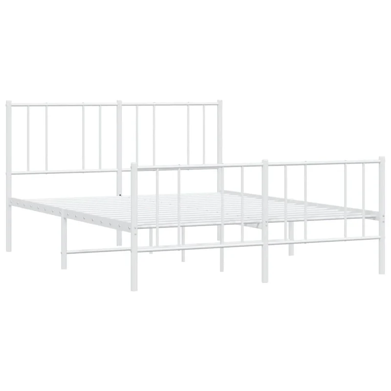 vidaXL Metal Bed Frame with Headboard, No Mattress