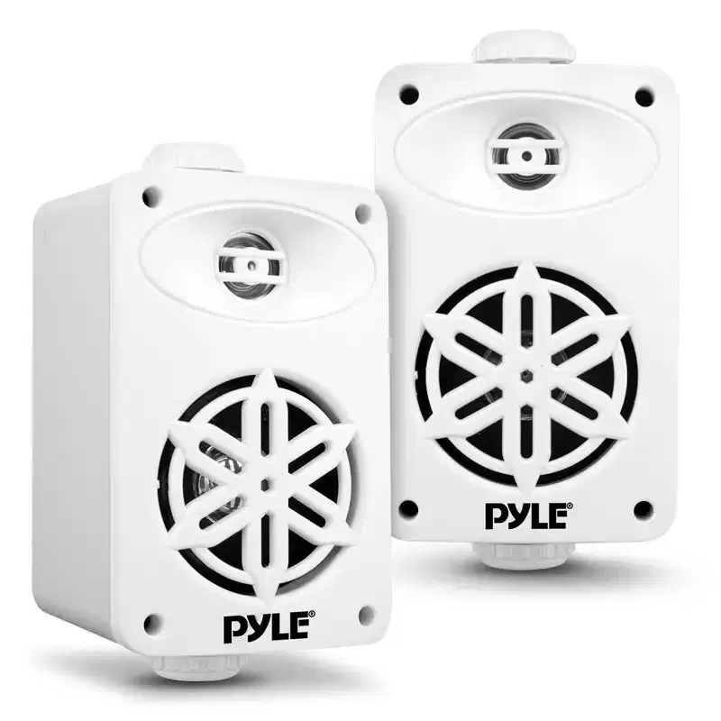 Pyle 3.5 Indoor/Outdoor Waterproof Wall Mount Speakers, 200W, White