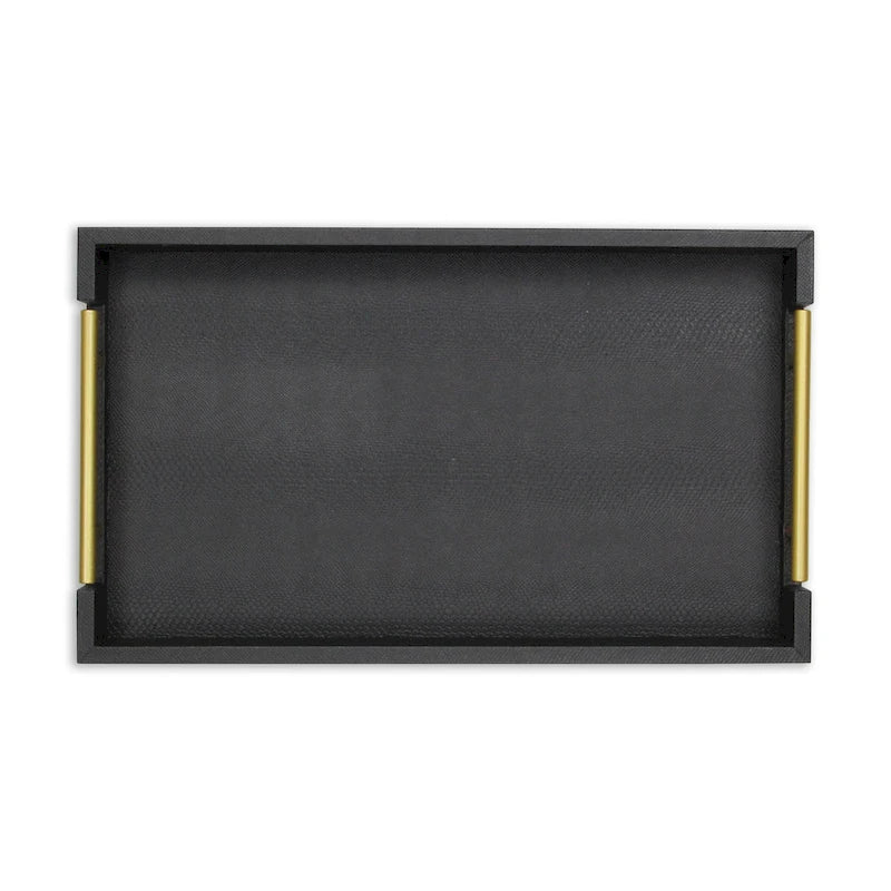 Lusan Faux Shagreen Tray with Handles
