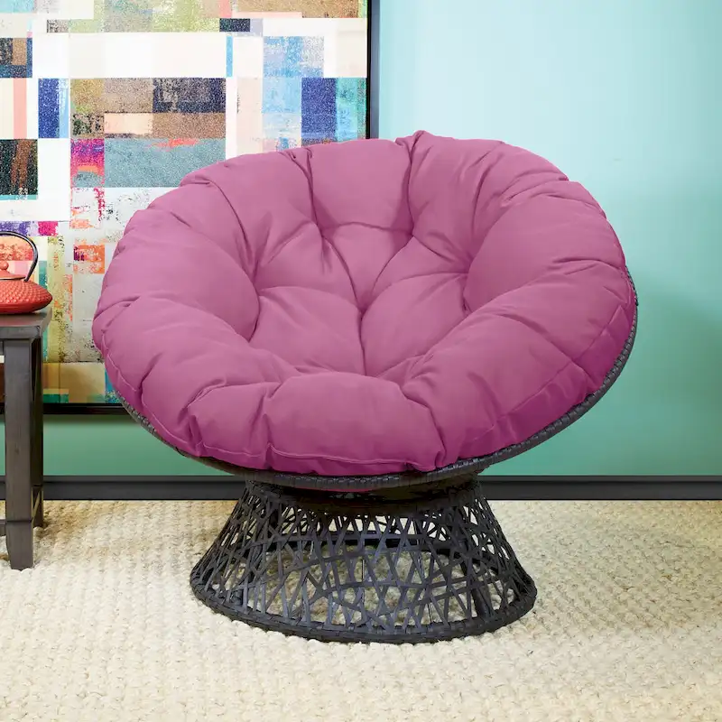 Orange / Purple / White / Green / Camo Wicker Swivel Papasan Chair – Single