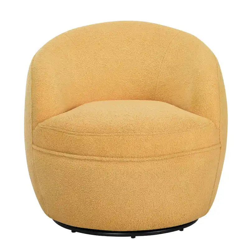 Galleria 360 Swivel Teddy Sherpa Fabric Barrel Chair