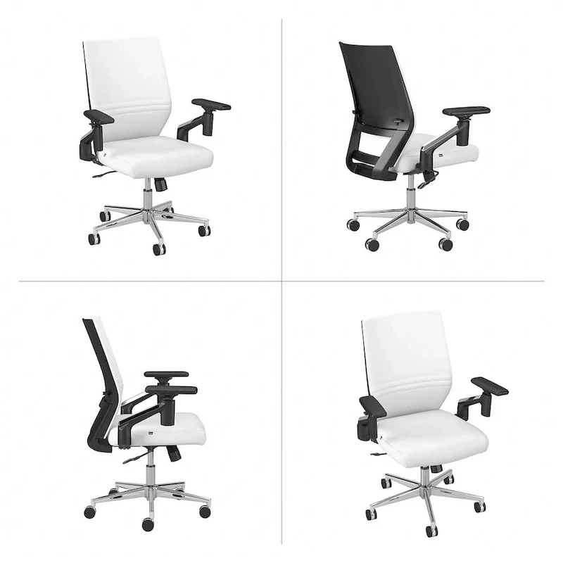 Cabot Mid Back Leather Office Chair by Bush Furniture