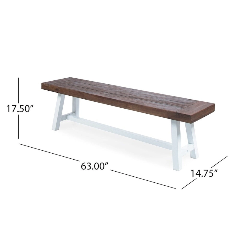 Jubilee Farmhouse Rectangle Acacia Wood Picnic Dining Bench by Christopher Knight Home