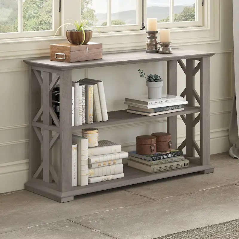 Console Table with Shelves