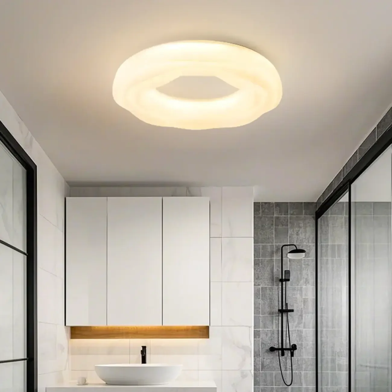 Modern Dimmable Circle Flush Ceiling Light for Bedroom