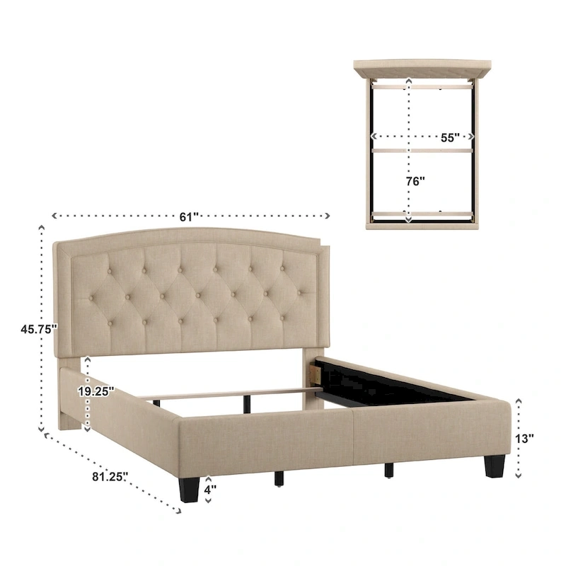 Fontana Adjustable Diamond-tufted Arched Back Bed by iNSPIRE Q Classic