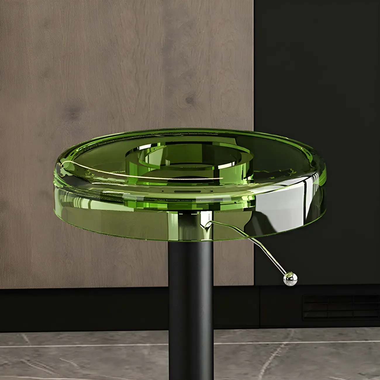 Sleek Metal Clear Acrylic Swivel Adjustable Bar Stool