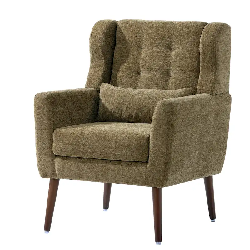 Chenille Fabric Accent Chair with Arm