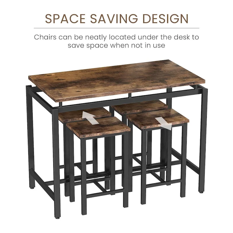 Mieres Modern Farmhouse Counter Height Pub 5-piece Dining Set