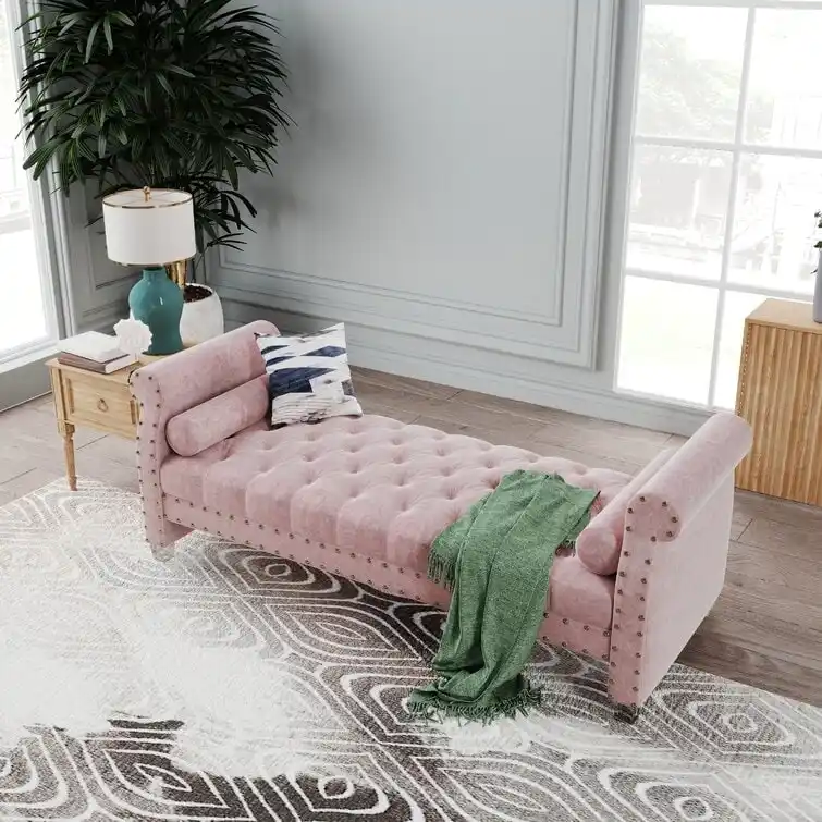 Haven Chesterfield Velvet Upholstered Bench 72  - 71.0 In. W X 28.0 In. H X 29.0 In. D