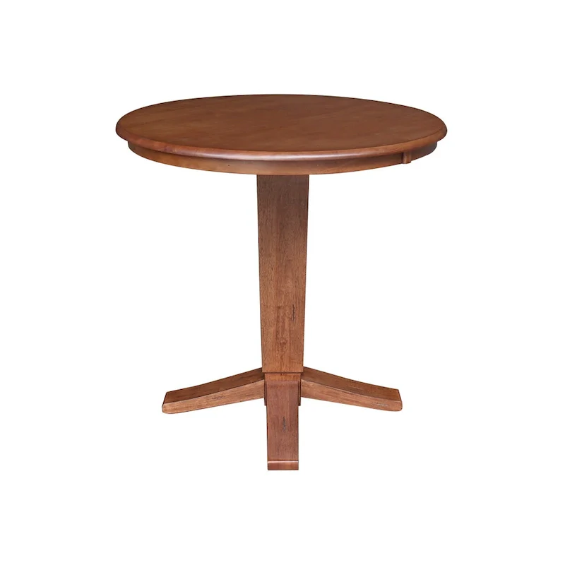 36 in Solid Wood Round Top Counter Height Pedestal Dining Table