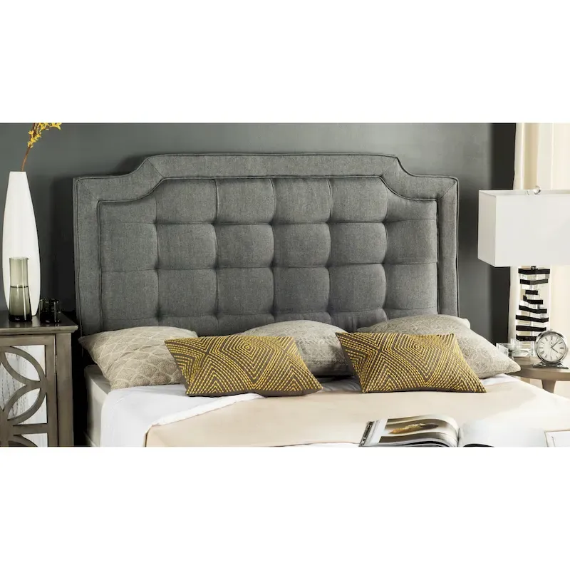 King Tufted Upholstered Headboard – Taupe, Hollywood Glam Style