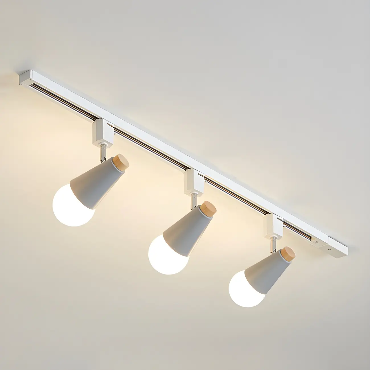 4-Light Modern Conical Adjustable Semi Flush Track Light
