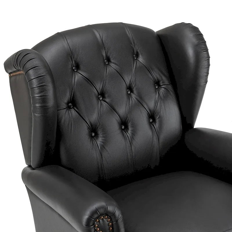 Alex Classic Leather Armchair with Nailhead Trim by HULALA HOME