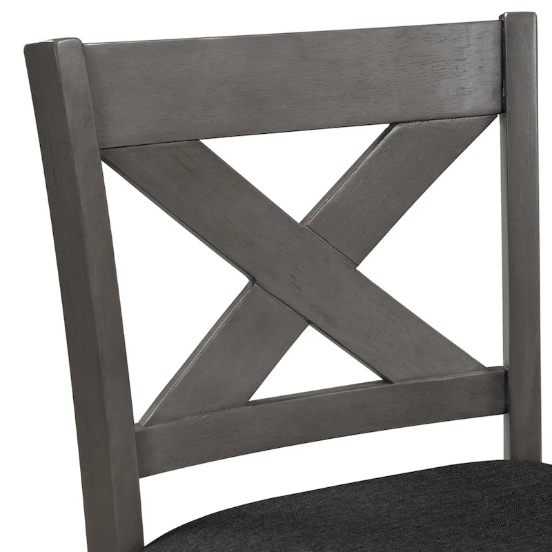 5-Piece Rustic Dining Set with Wooden Bar Table & 4 Chairs