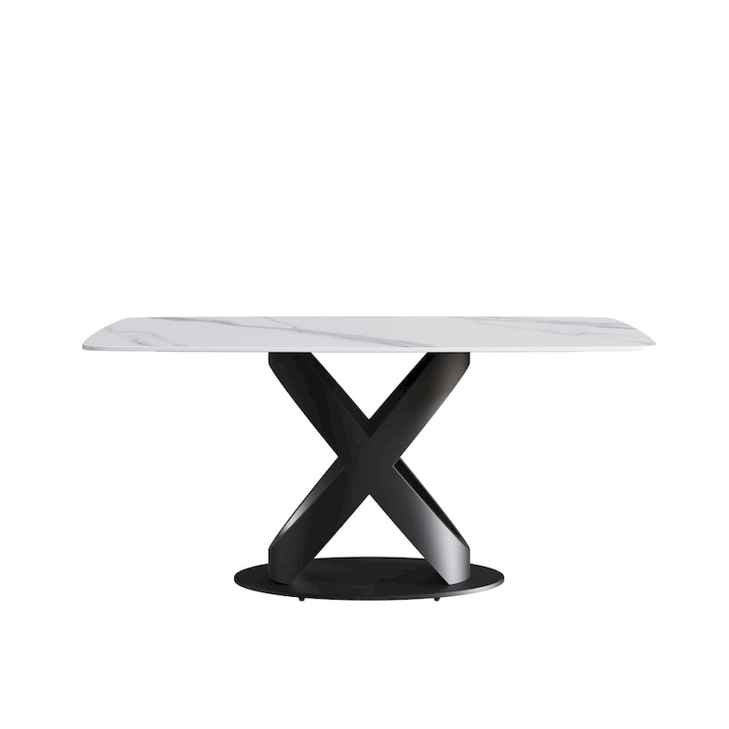 63 inch Modern White Rectangular Dining Table