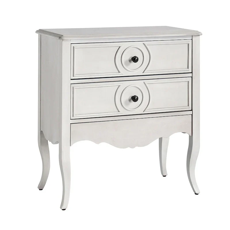 White 2-Drawer Storage Cabinet with Shelf