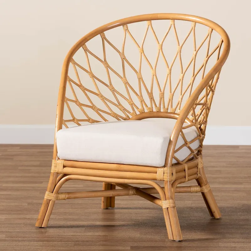 Emmeline Bohemian Honey Rattan Accent Chair