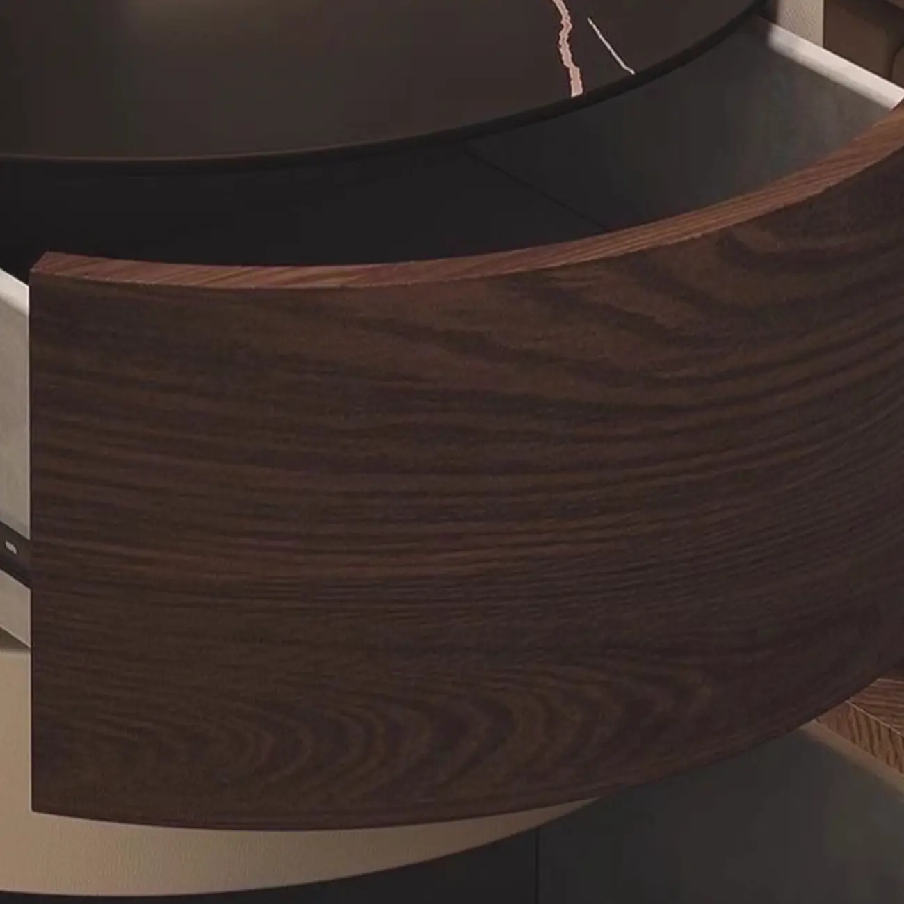 Narrow Pine Wood Soft-Close 2 Tier Round Bedside Table