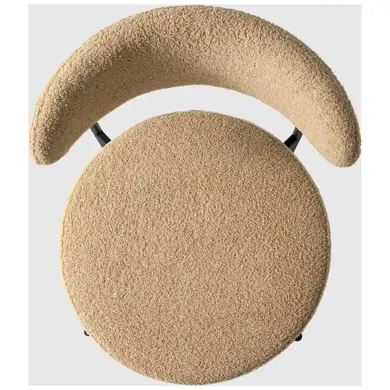 Bayville Mid-Century Curved Back Fabric Upholstered Metal Dining Chair (Set of 4)