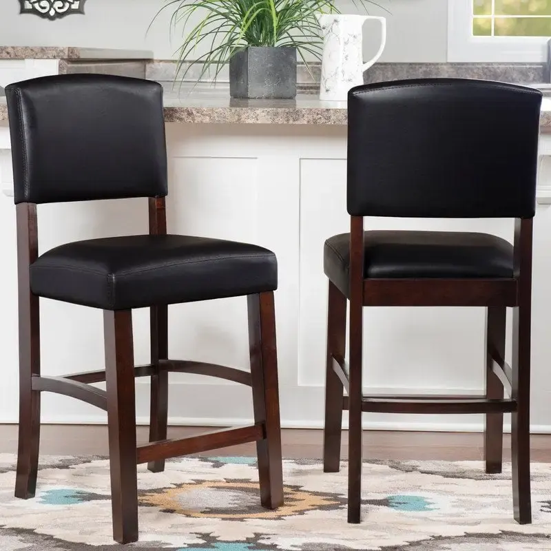 Faux Leather 24.17-inch Espresso Counter Stool