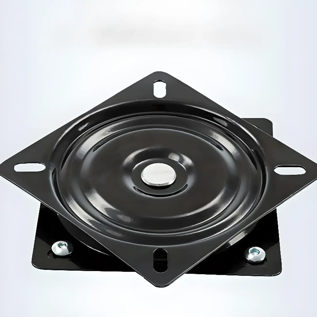 Traditional Blue Faux Leather Swivel Round Bar Stools