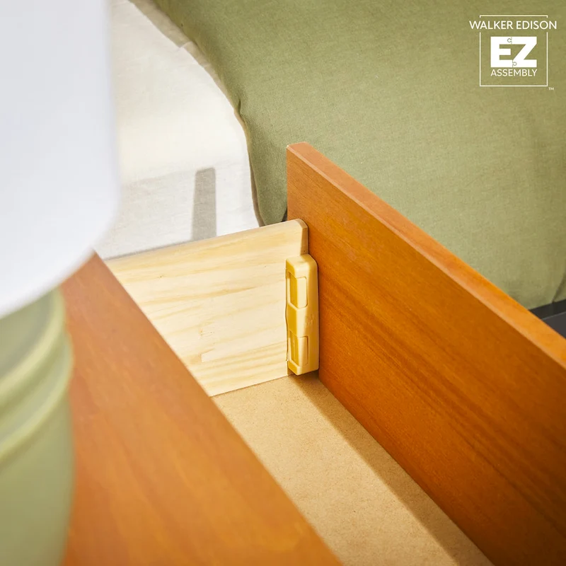 Walker Edison Modern Easy Assembly 1-Drawer Solid Wood Nightstand