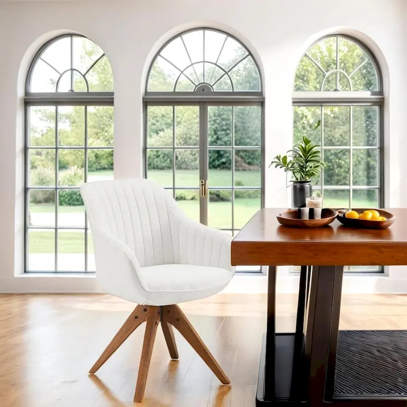 Art Leon Modern Wood Swivel Chair with Oak Legs