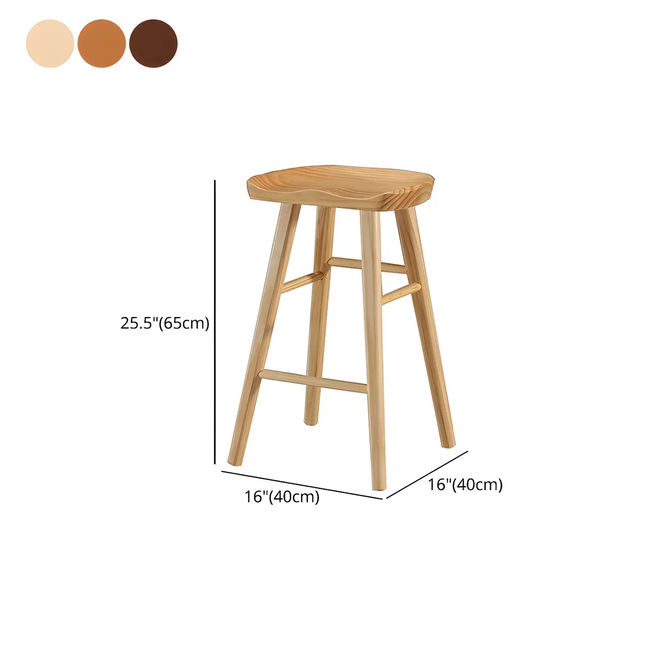 Rustic Saddle Backless Bar Stool Counter Height