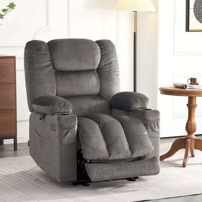 Electric Power Recliner Chair with Heat and Massage, Fabric 6079/PR670