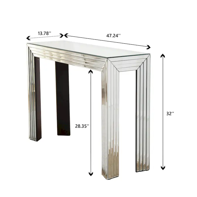 Silver Modern Style Console Sofa Table, Slim Hallway Accent Table