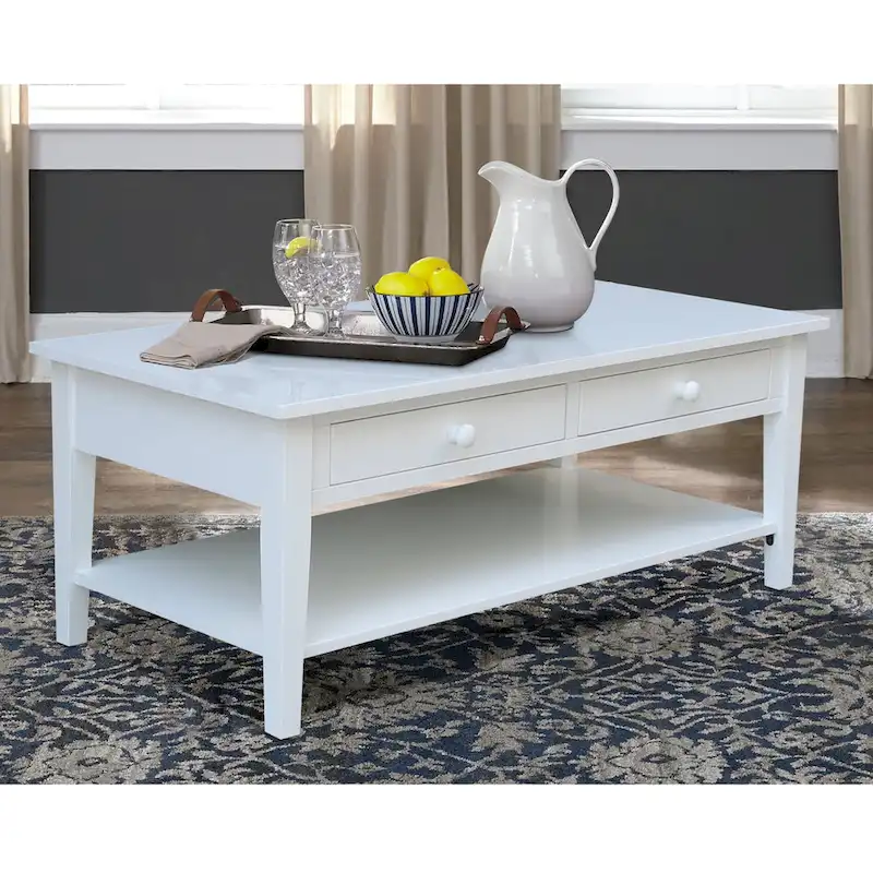 Spencer Solid Parawood Coffee Table - 48 in. W x 24 in. D x 19 in. H