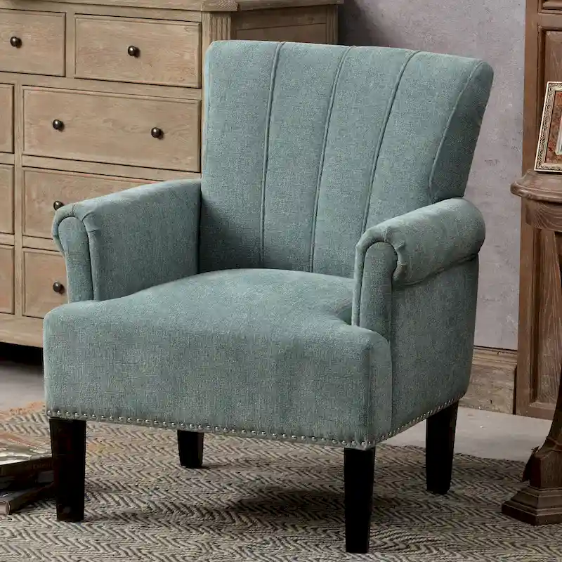 Accent Rivet Tufted Polyester Armchair