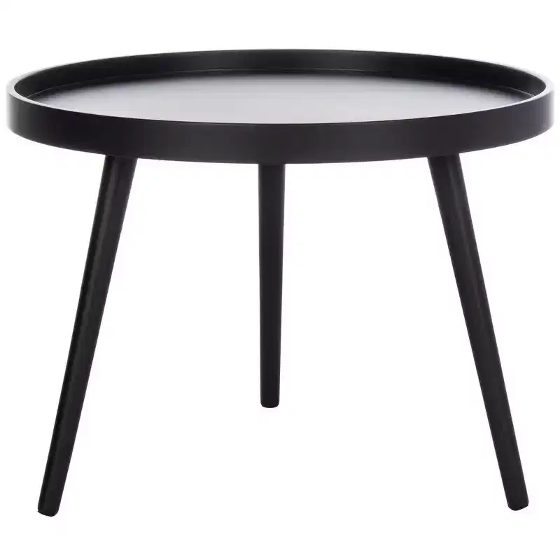 Fritz Round Tray Top Side Table - ACC4204A - Black - Safavieh