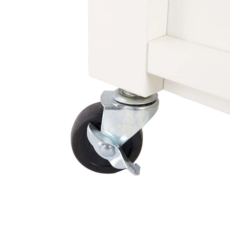 SEI Furniture Lankershim Modern Farmhouse White Wood Kitchen Cart