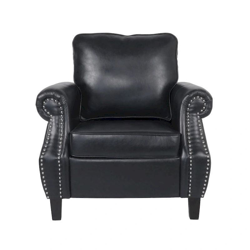 Dowd Faux Leather Club Chair with Nailhead Trim by Christopher Knight Home
