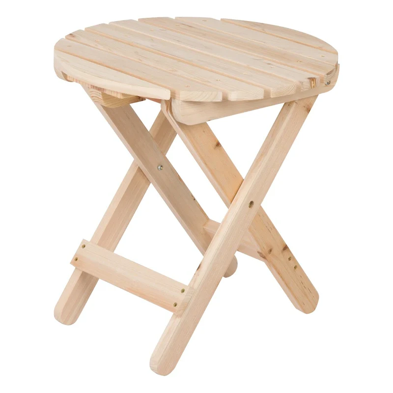 Remedy 19 Assembled Cedar Wood Round Collapsible Folding Table
