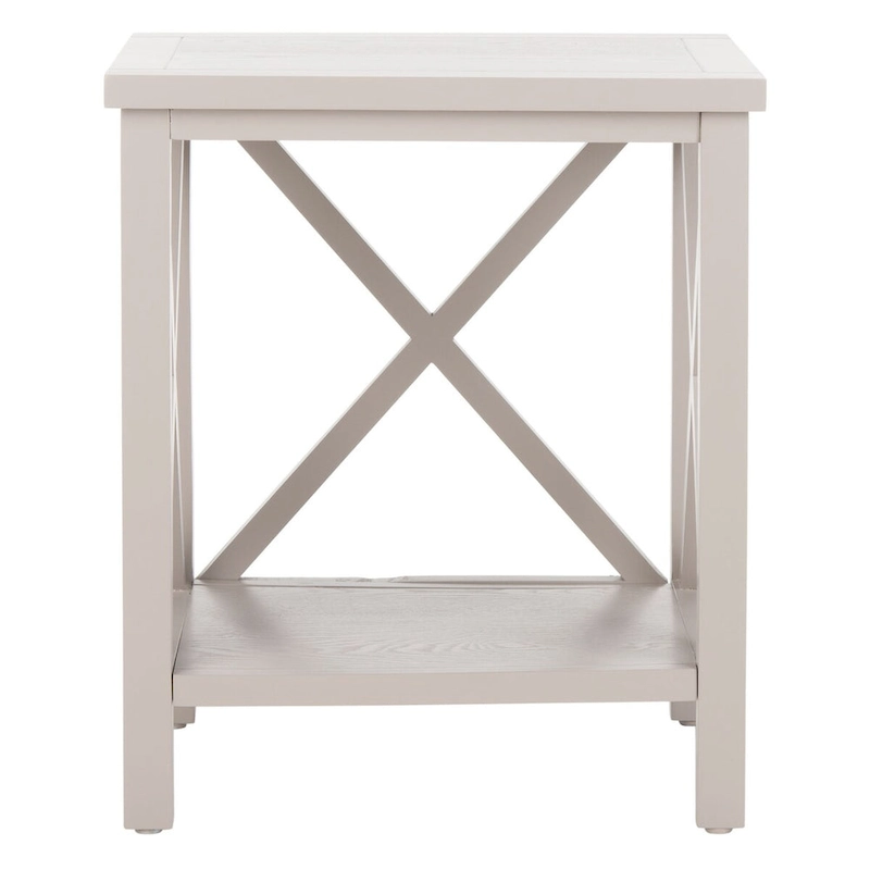 SAFAVIEH Yasumi White Cross Back End Table - 18.1 x 13.4 x 21.5 - 18Wx13Dx22H
