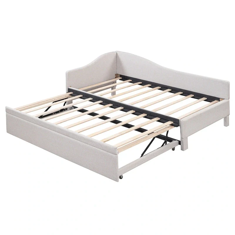 Twin L-Shaped Daybed with Pop-Up Trundle