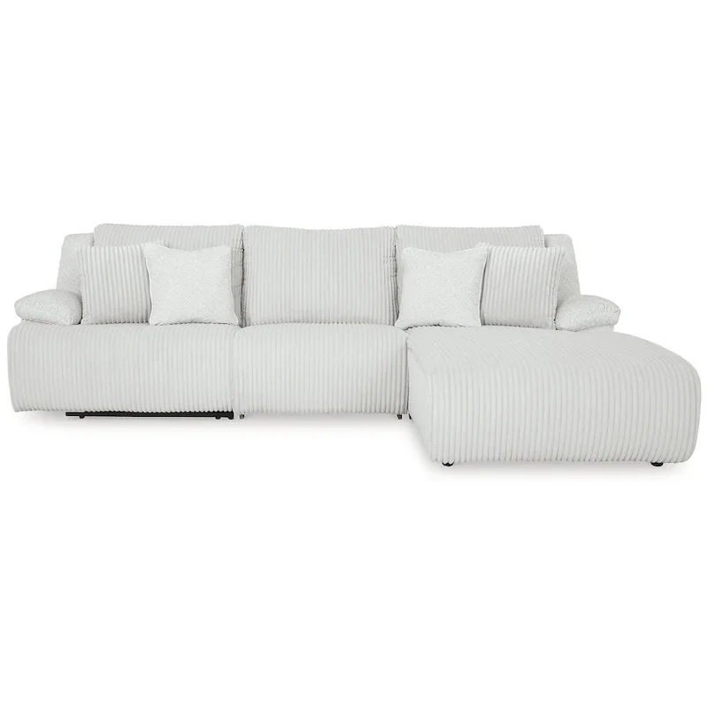 Corduroy Reclining Sectional Sofa with Chaise - 3-Piece Set