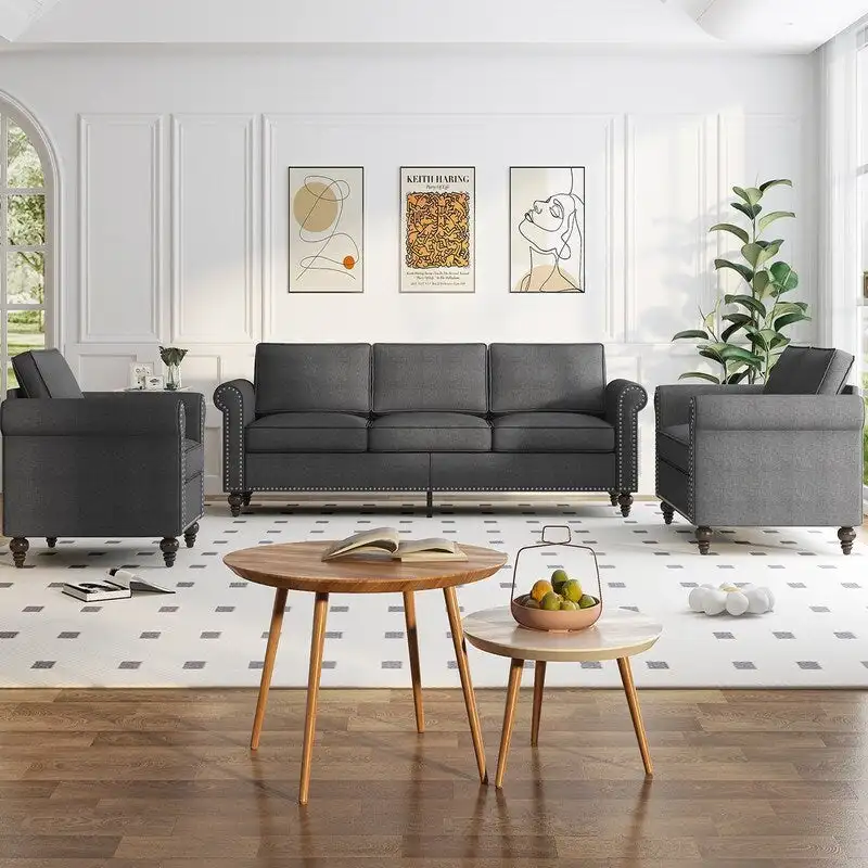 Sectional Sleeper Sofa, Single Couch & Loveseat Couch & 3 Seater Sofa, DIY Combination for Living Room