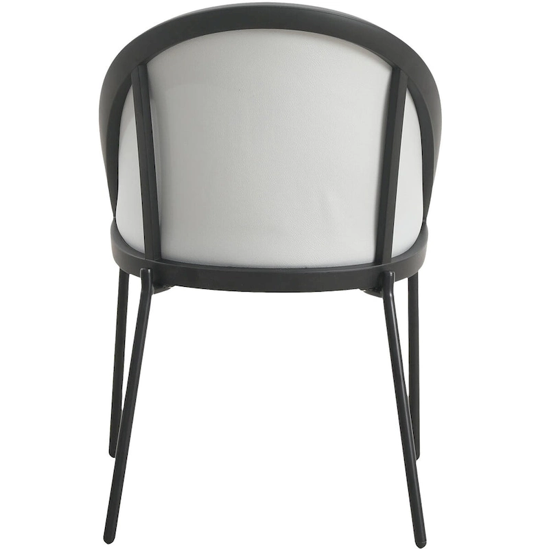 Urbane Upholstered Faux Leather Dining Chair with Powder Coated Steel Legs by LeisureMod