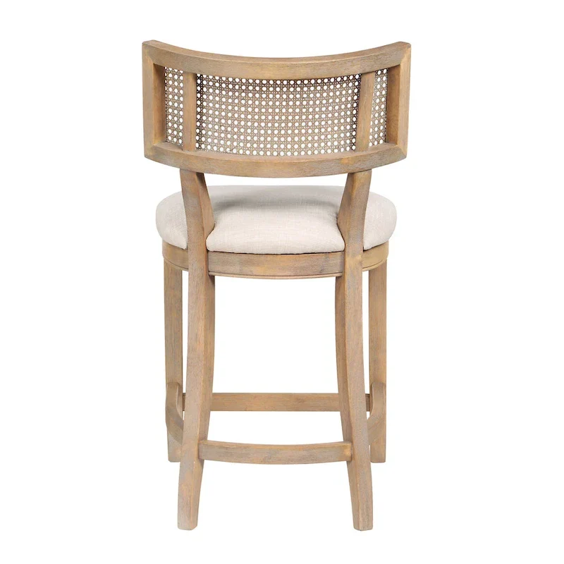 Counter Height Chair with Woven Cane Back - Rubberwood - Beige Seat