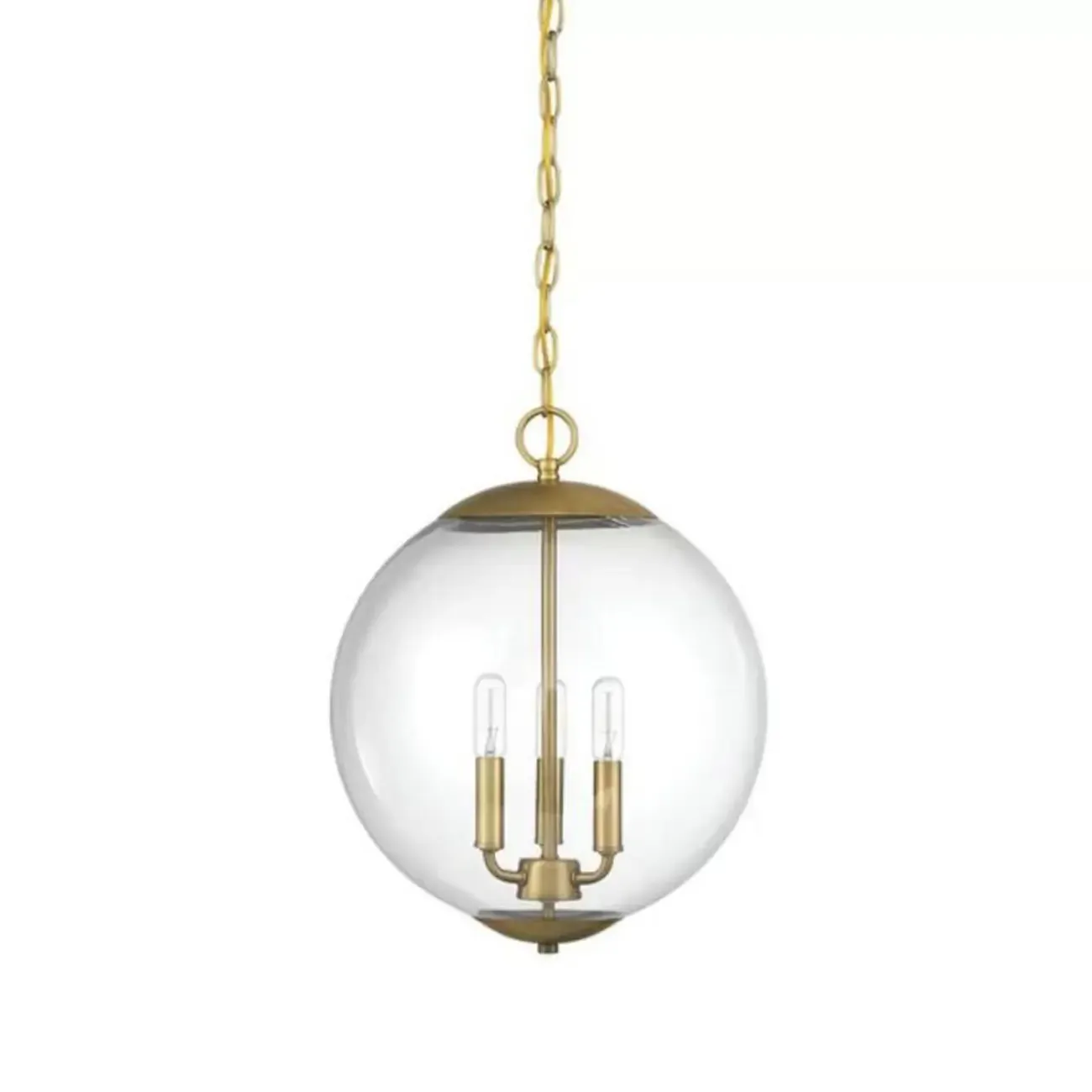Mini 3-Light Clear Glass Sphere Chandelier