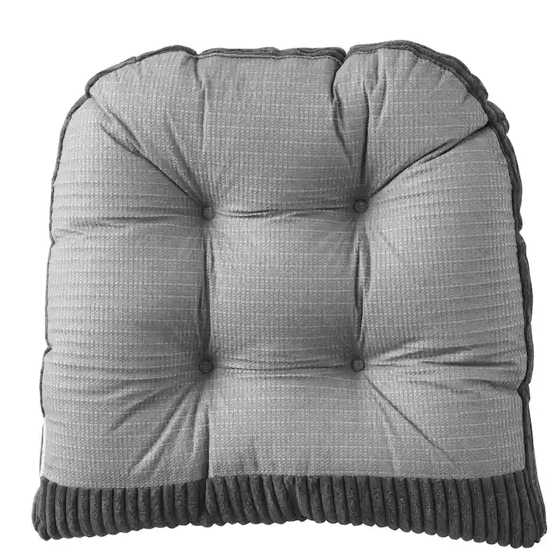 Sweet Home Collection 2 Piece Velvet Ribbed Non Slip Rocking Chair Cushion Sets