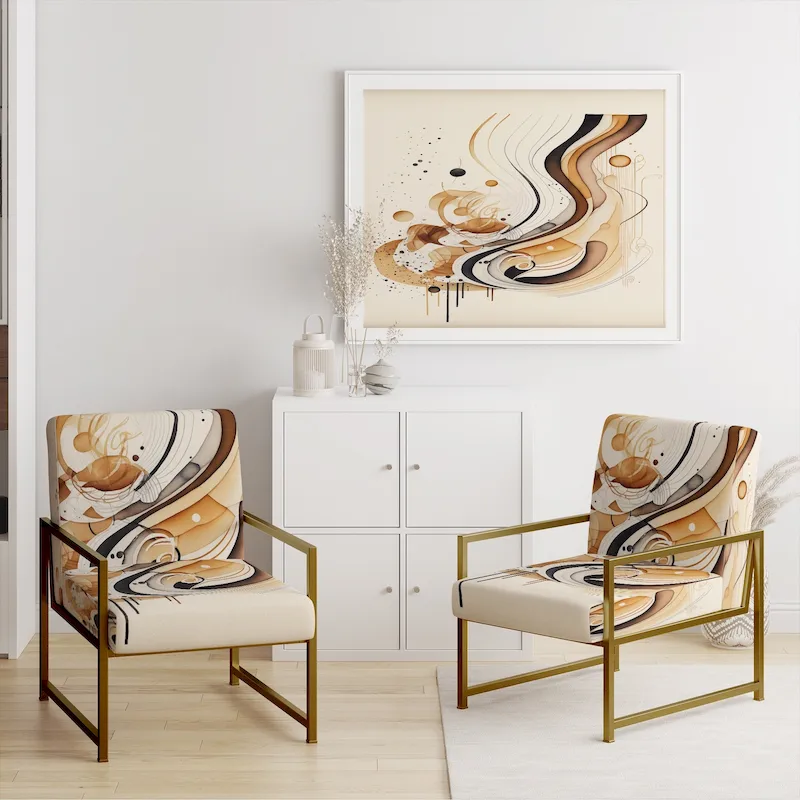Brown And Black Movement IV Upholstered Modern & Contemporary Accent Chair and Modern & Contemporary Arm Chair